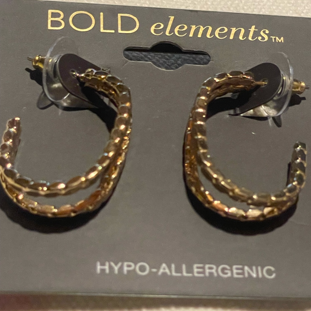 Bold Elements Twisted Gold Earrings